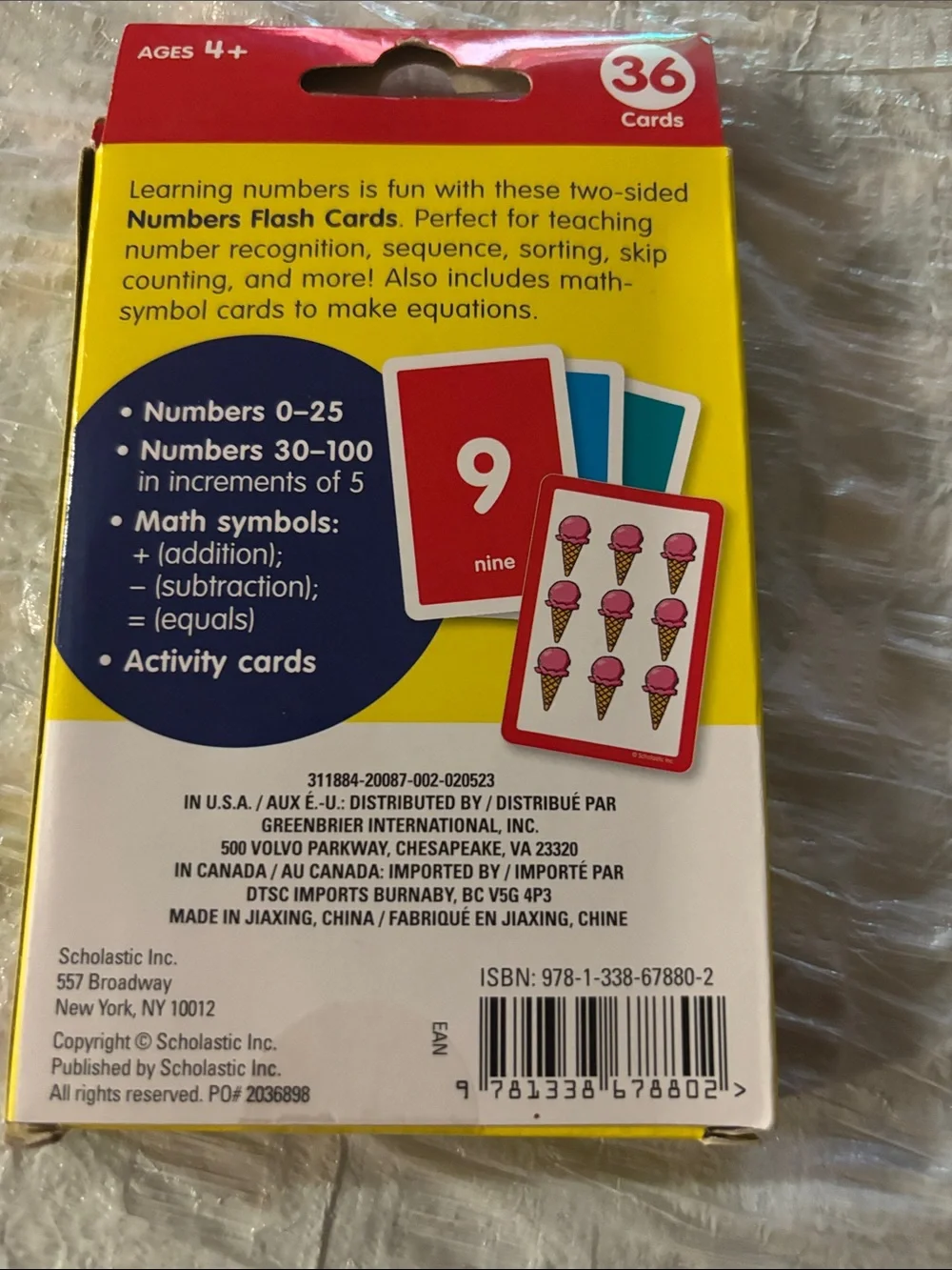 Scholastic colorful number